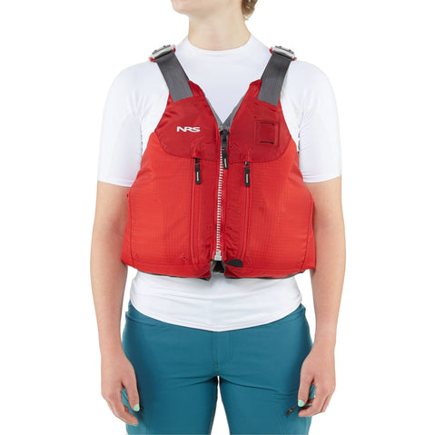 NRS Clearwater Kayak Lifejacket (PFD) in Red model front