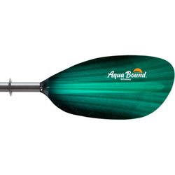 Aqua Bound Whiskey Fiberglass Bent Shaft 2-Piece Kayak Paddle in Green Tide blade right