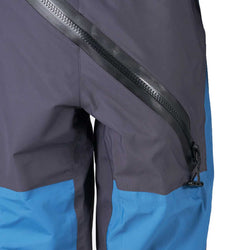 Level Six Women's Freya Dry Suit Crater Blue rear relief zipper