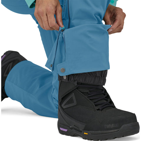 Patagonia Women's Stormstride Pants in Sound Blue model view Ankle closure