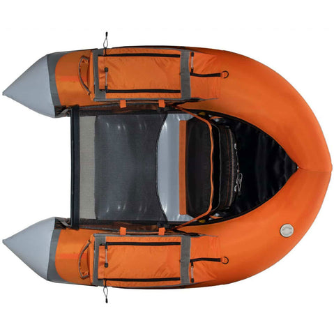 Outcast Super Fat Cat Float Tube in Orange/Sage top