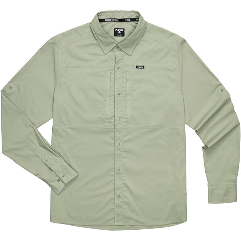 NRS Men's Drifter Long Sleeve Shirt in Sage front