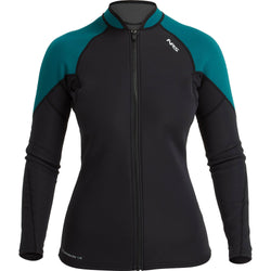 NRS Women's HydroSkin 1.5 Jacket in Black/Harbor front