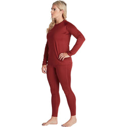 NRS Women's Lightweight Long Sleeve Shirt in Vino model front