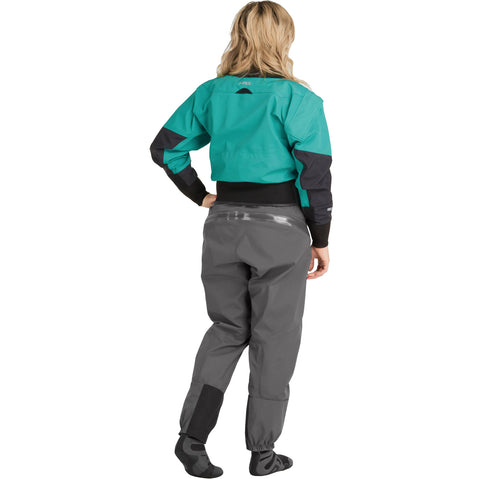 NRS Women's Crux Dry Suit in Jade model back