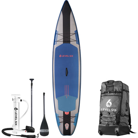 Level 6 Twelve Six Carbon Inflatable SUP Board Package in Aegean Blue package