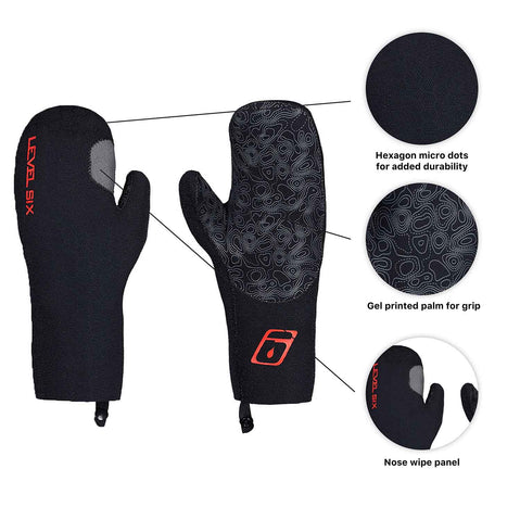 Level Six Neutron 2 mm Neoprene Paddling Mitts in Black details
