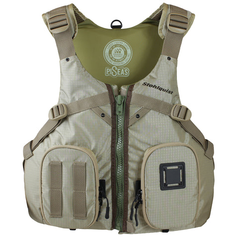 Stohlquist Piseas Fishing Lifejacket (PFD) khaki front view