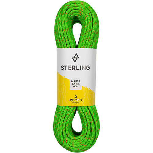 Sterling Duetto 8.4 mm XEROS Dry Climbing Rope in Green front