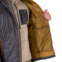 Patagonia Men's DAS Light Hoody in Forge Grey model zippered