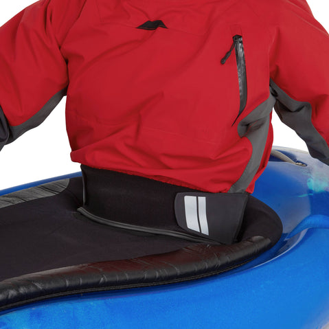 NRS Men's Pivot Drysuit in Red model tunnelboat