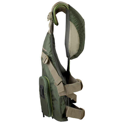 Stohlquist Piseas Fishing Lifejacket (PFD) grass green side view