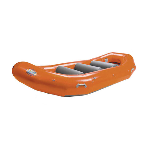 AIRE 130E Self-Bailing Raft in Orange angle