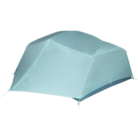 Nemo Equipment Aurora 3 Person Camping Tent With Footprint in Frost/Silt fly vesitbule open
