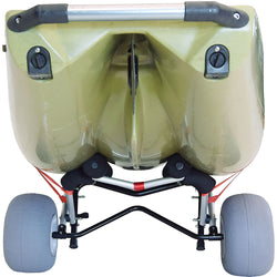 Malone WideTrak SB Large Kayak/Canoe Cart with Balloon Wheels & Bunks with kayak loaded