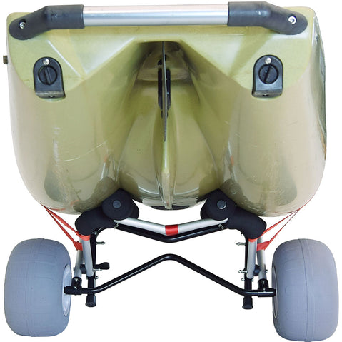 Malone WideTrak SB Large Kayak/Canoe Cart with Balloon Wheels & Bunks with kayak loaded