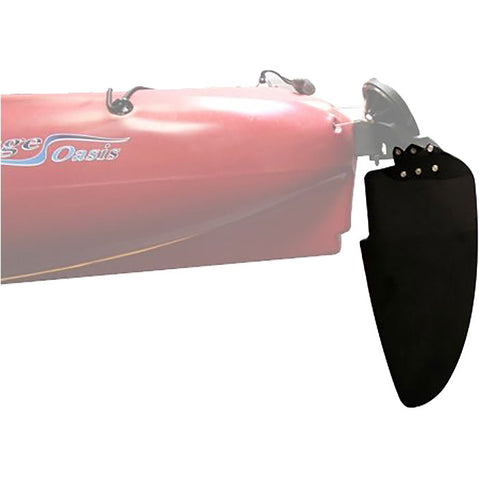 Hobie Twist And Stow Rudder Blade attached with kayak