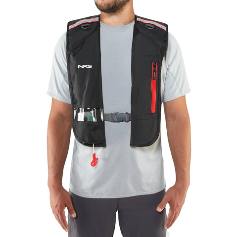 NRS Otto Matik Inflatable Lifejacket (PFD) in Black model front