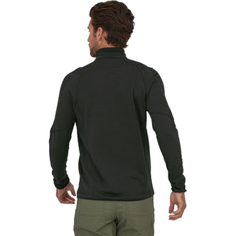 Patagonia Men's R1 Pullover Top in Black model view back