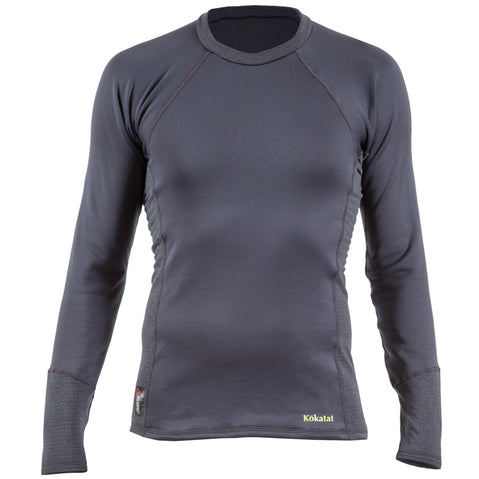 Kokatat Men's Polartec Power Dry Outercore Long Sleeve Shirt in Coal front