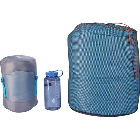 Therm-a-Rest Boost 650 20 Degree Down Sleeping Bag in Morning Blue stuff sack
