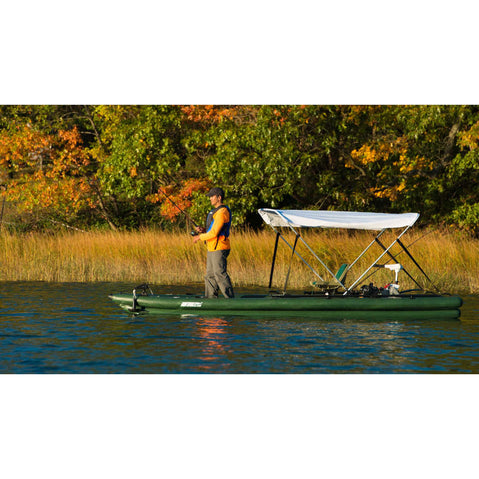 Sea Eagle FishSkiff 16 Inflatable Fishing Boat 2-Person Swivel Seat Canopy Package lifestyle