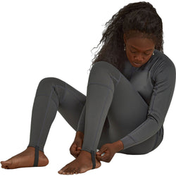 NRS Women's Expedition Weight Union Suit in Graphite model front
