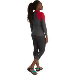 NRS Women's HydroSkin 0.5 Capris in Black/Graphite model back