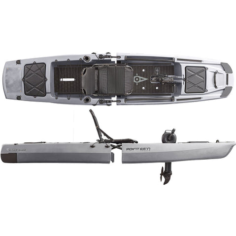 Point 65 N Kingfisher Angler Modular Fishing Kayak in Grey top