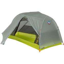 Big Agnes Tiger Wall UL 1 Person Backpacking Tent in Mercury/Evening Primrose with fly open