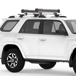 Yakima FreshTrack 6 Ski and Snowboard Carrier installed on a car angle
