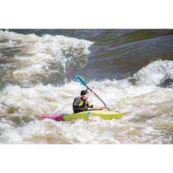 Aqua-Bound Aerial Major Fiberglass Bent Shaft 1-Piece Kayak Paddle in Blue lifestyle