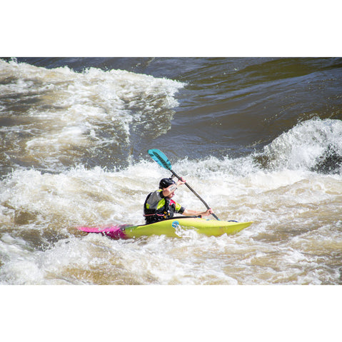 Aqua-Bound Aerial Major Fiberglass Bent Shaft 1-Piece Kayak Paddle in Blue lifestyle