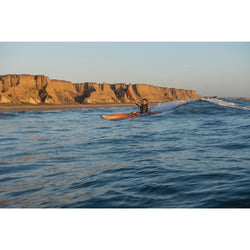 Advanced Elements AirFusion Evo Inflatable Kayak in Orange/Gray in use side view