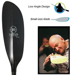 Werner Athena Straight Shaft Carbon Kayak Paddle in Carbon details