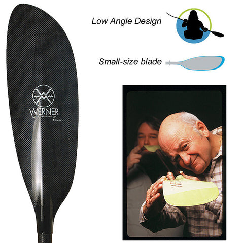 Werner Athena Straight Shaft Carbon Kayak Paddle in Carbon details