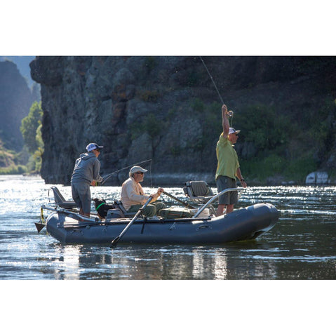 Outcast OSG Drifter 13 Self-Bailing Raft in Gray lifestyle