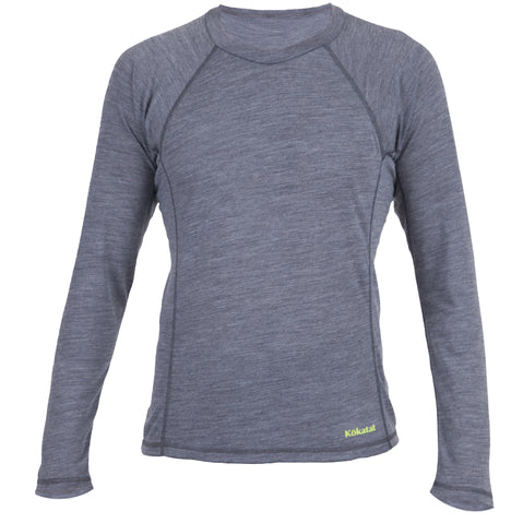 Kokatat Men's WoolCore Long Sleeve Shirt in Heather Charcoal front
