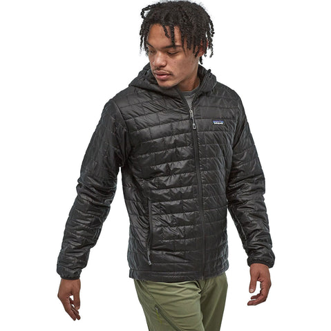 Patagonia Men's Nano Puff Hoody Black model front