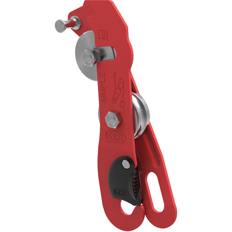 Petzl Simple Descender in Red angle