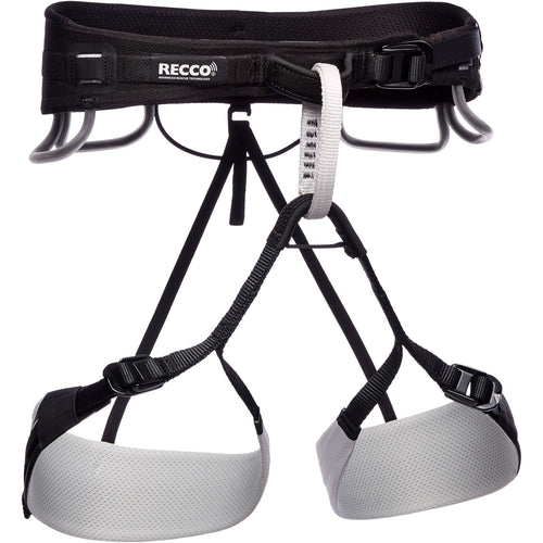 Black Diamond Technician Recco Rock Climbing Harness in Alloy front
