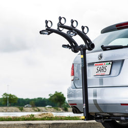 Saris Bones 3 Bike Hitch Rack installed on a car angle