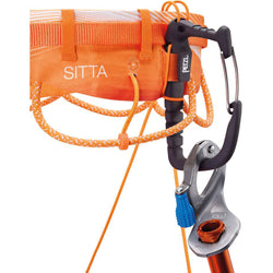 Petzl Sitta Climbing Harness in Orange/White quickdraw