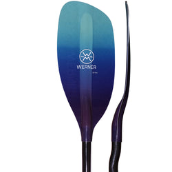 Werner Strike Fiberglass Bent Shaft Whitewater Kayak Paddle in Gradient Galaxy blade