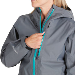 NRS Women's Teeko Paddling Jacket in Gray model chest pocket