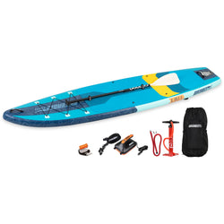 Sea Eagle LongBoard 11 Electric Pump Inflatable SUP Package angle