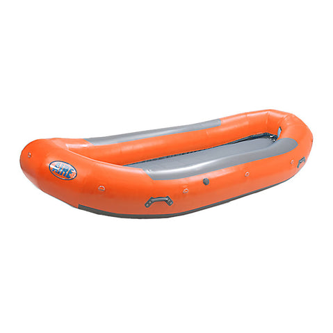 AIRE 130D Self-Bailing Raft in Orange angle