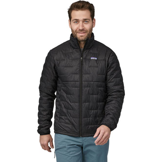 Patagonia Men's Micro Puff Jacket in Black model front