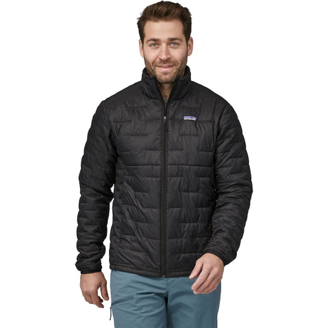 Patagonia Men's Micro Puff Jacket in Black model front