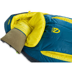Nemo Men's Forte Endless Promise 20 Synthetic Sleeping Bag in Abyss/Green Sheen pillow pocket